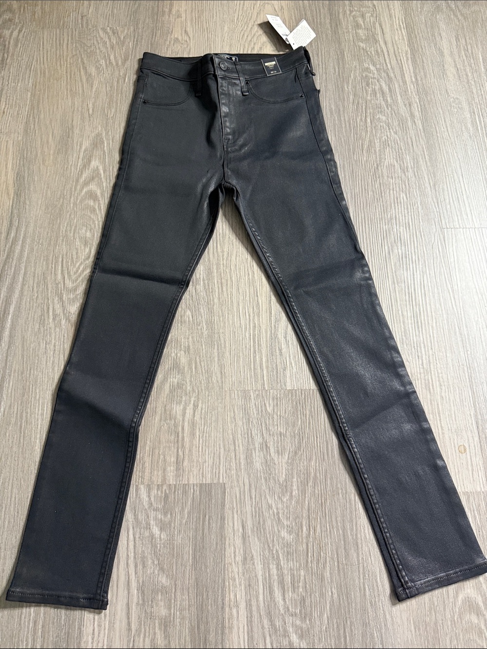 Abercrombie & Fitch Black Coated Skinny Jeans